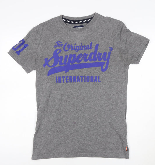 Superdry Men's Grey Short Sleeve Classic Fit Polo M