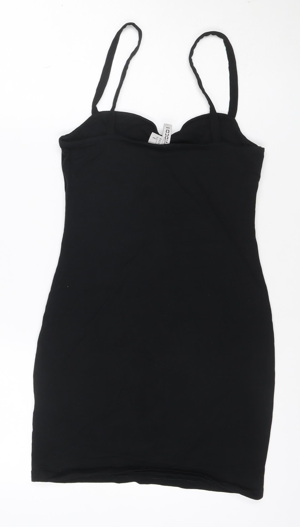 H&M Divided Womens Black Cotton Camisole Tank Top Size 8
