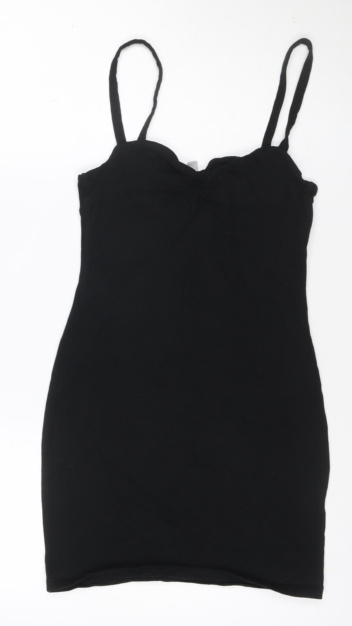 H&M Divided Womens Black Cotton Camisole Tank Top Size 8
