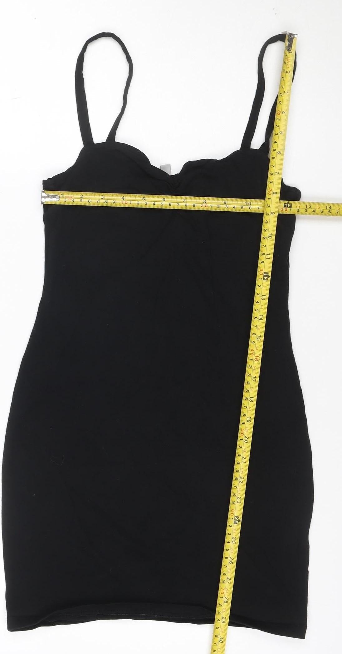 H&M Divided Womens Black Cotton Camisole Tank Top Size 8