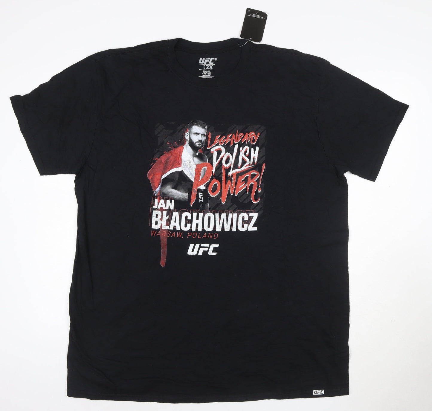 UFC Men’s Black 2XL Cotton Graphic T-Shirt Jan Błachowicz Polish Power