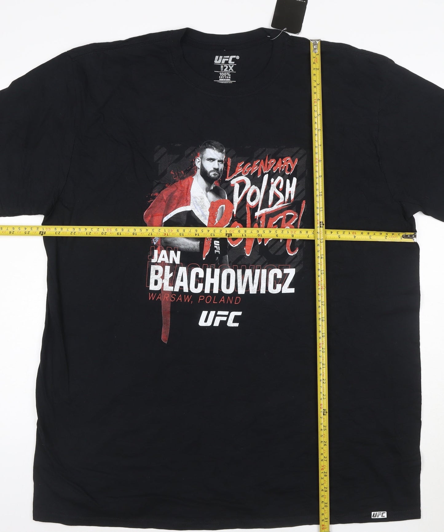 UFC Men’s Black 2XL Cotton Graphic T-Shirt Jan Błachowicz Polish Power