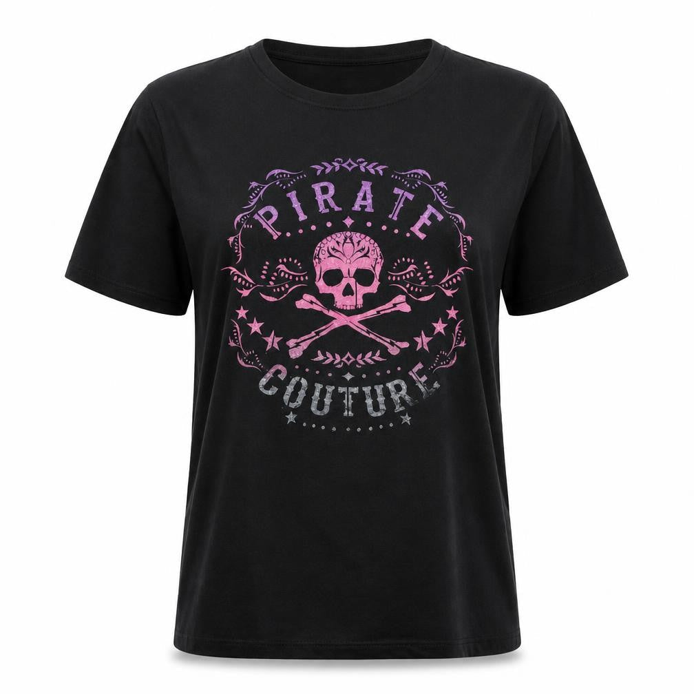 The Eagle Design Group Women’s Black Pirate Couture 2XL Cotton T-Shirt