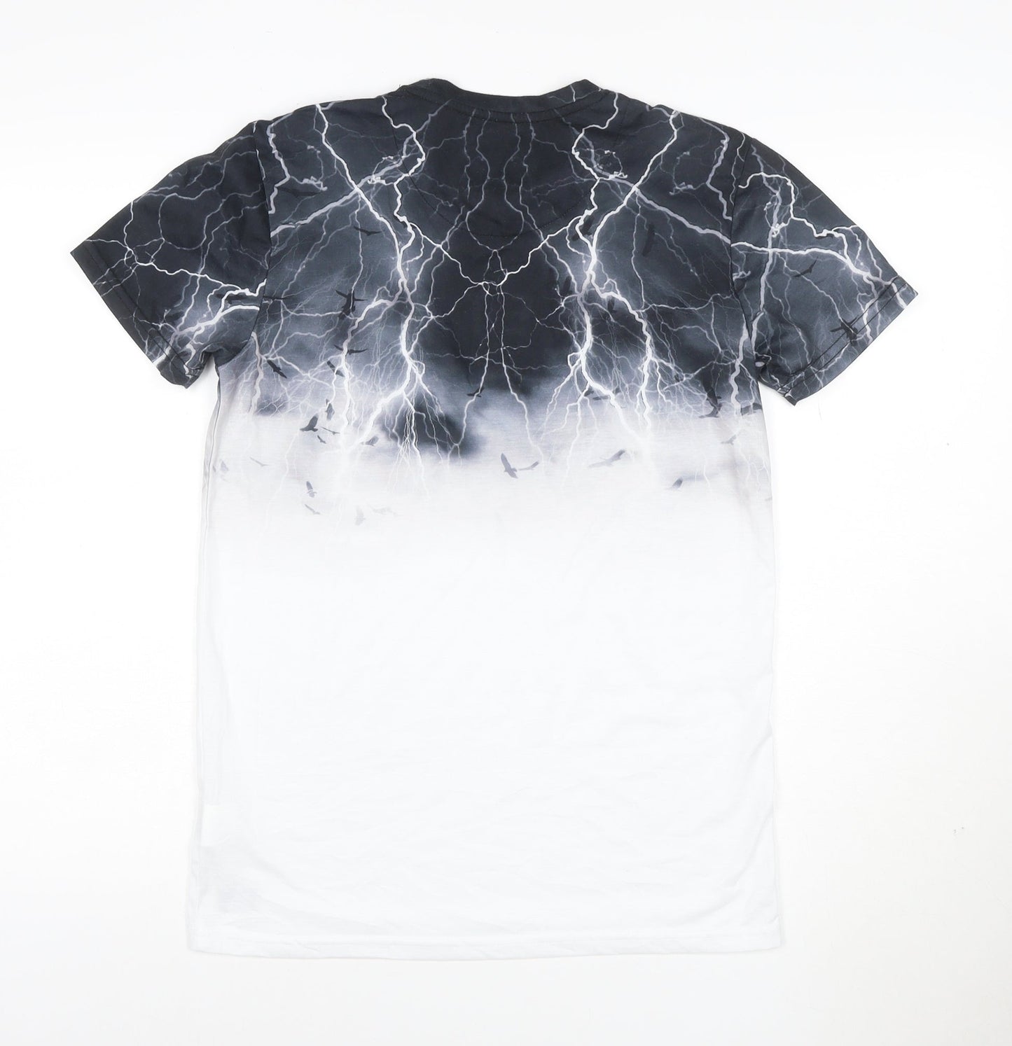 Firetrap Men's Black & White Lightning Graphic T-Shirt UK S