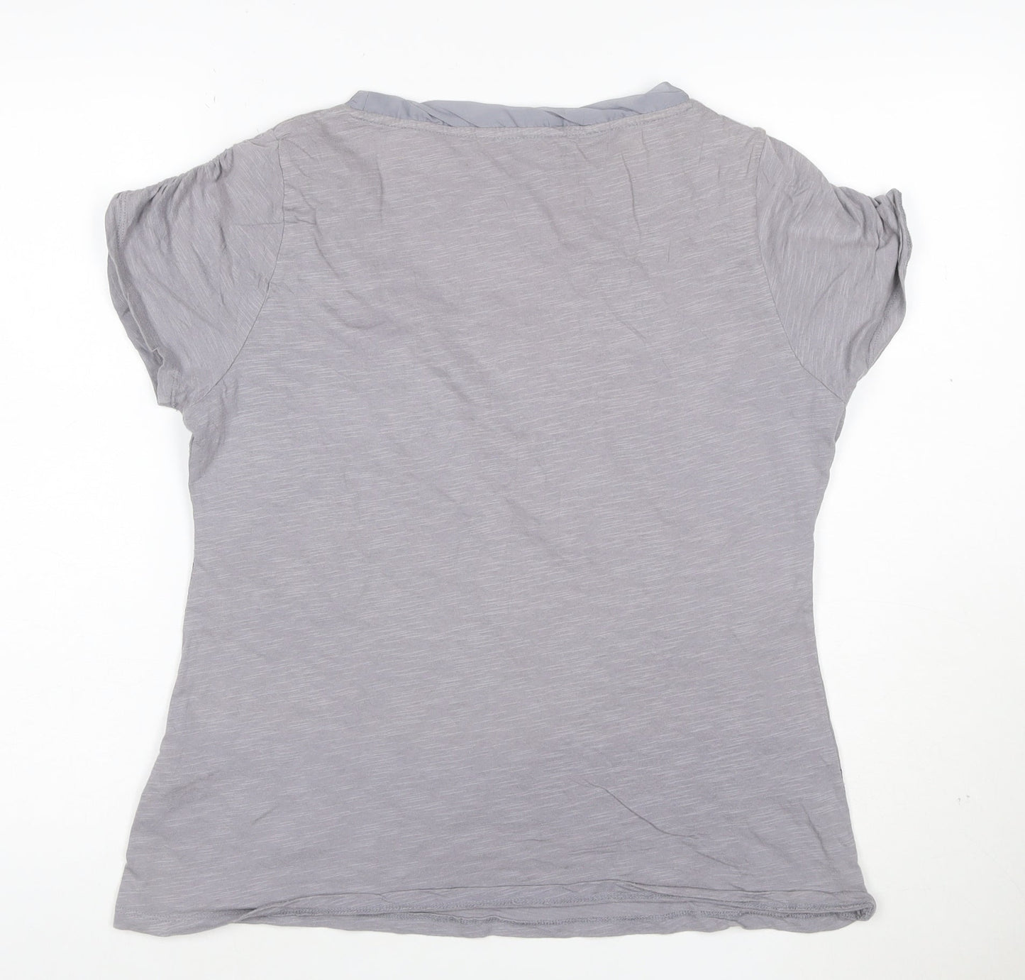 Rocha John Rocha Women's Grey Embroidered Floral T-Shirt Size 16