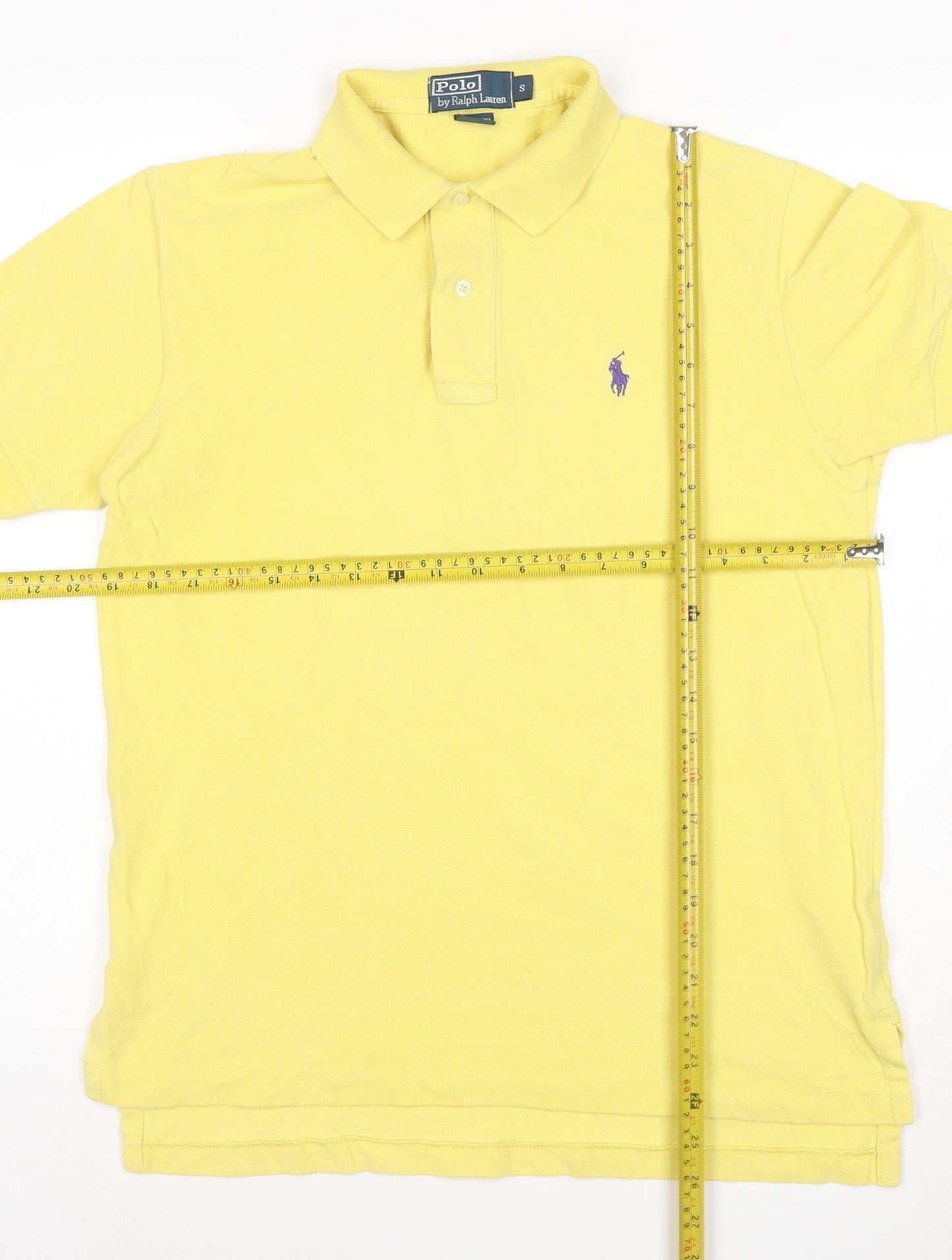 Ralph Lauren Men's Yellow Cotton Polo Shirt Size S