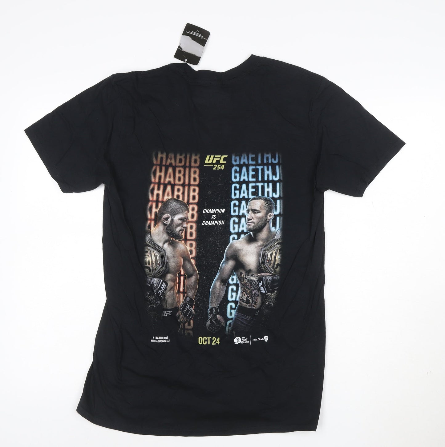 UFC 254 Black Men's Medium Graphic Cotton T-Shirt