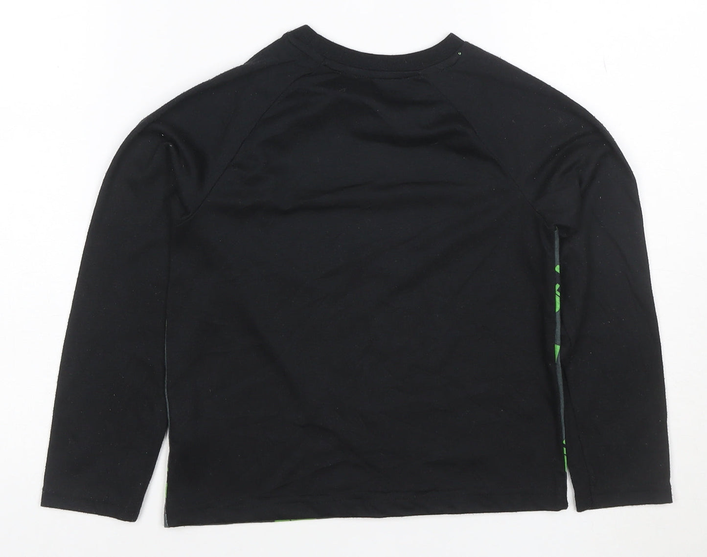 Minecraft Boys Black Long Sleeve Creeper Graphic Polyester T-Shirt 7-8 Years