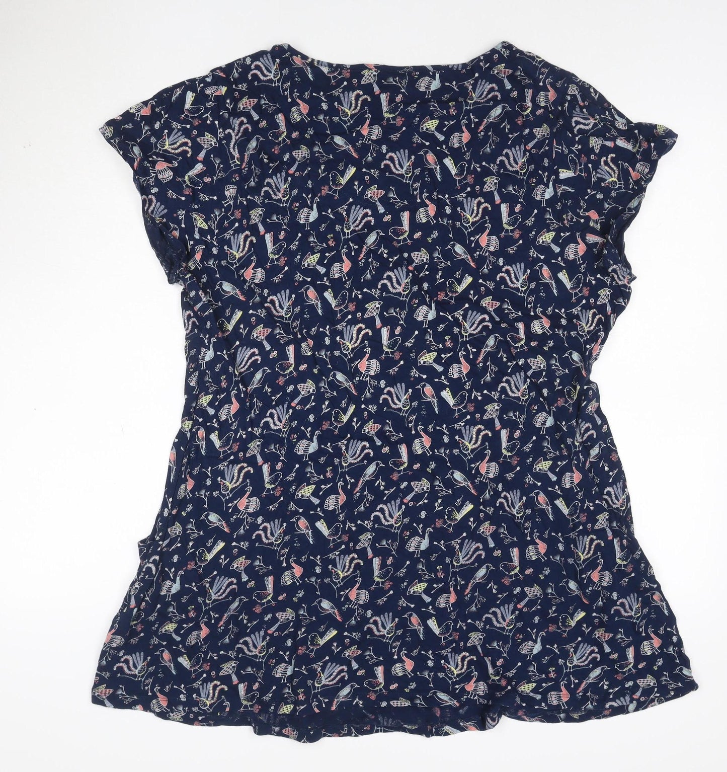 Monsoon Women Blue Floral A-Line Dress Size 22 Short Sleeve