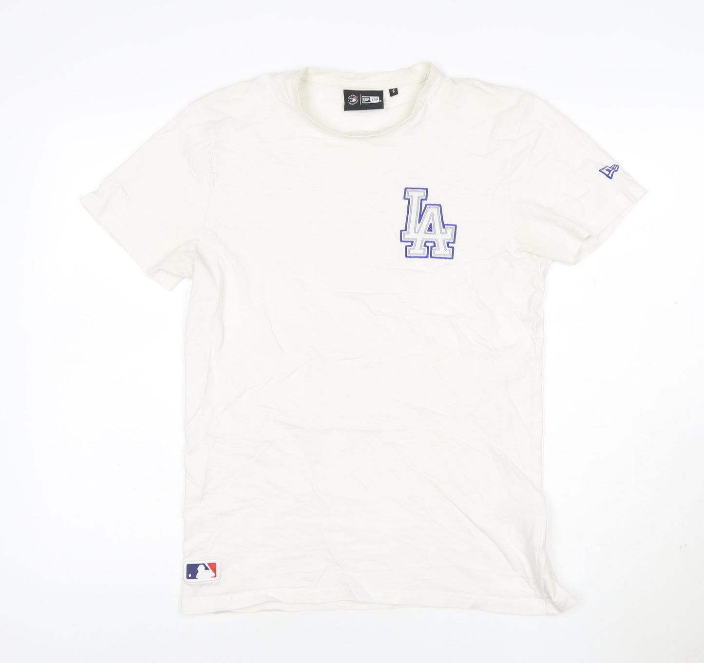 New Era Men's White LA Dodgers Cotton T-Shirt Size S