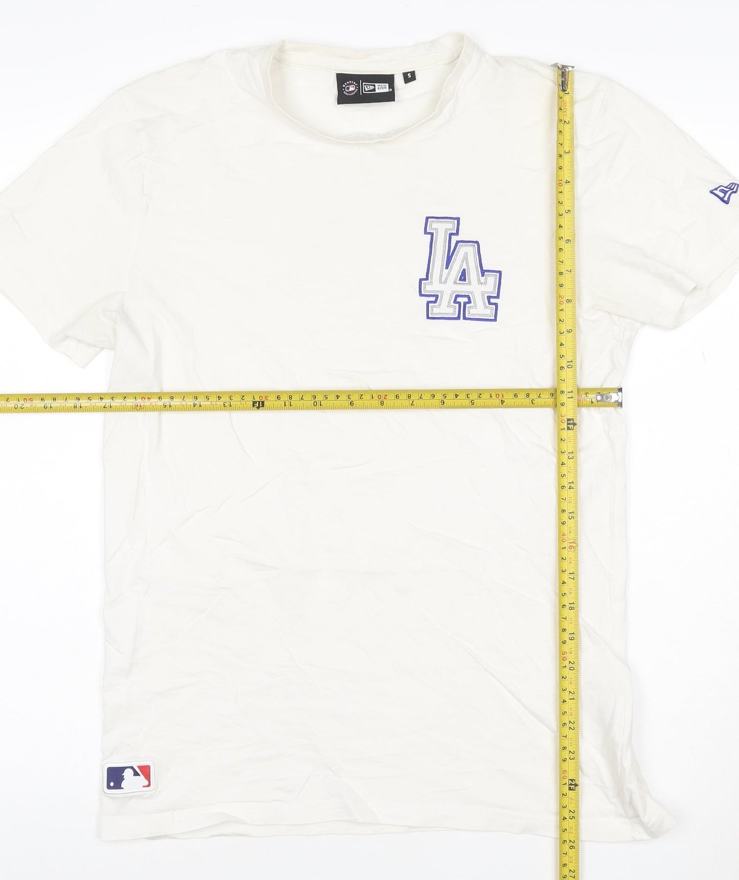 New Era Men's White LA Dodgers Cotton T-Shirt Size S