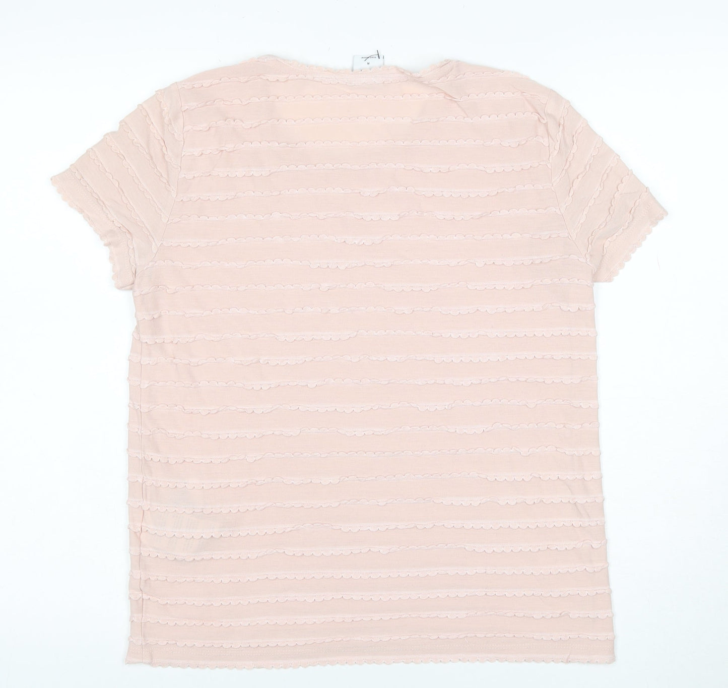 Vero Moda Womens Pink Short Sleeve Ruffle Jersey T-Shirt M