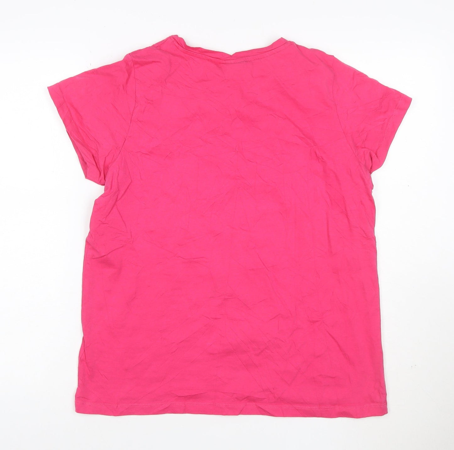 Slazenger Womens Pink V-Neck Short Sleeve Cotton T-Shirt Size 14
