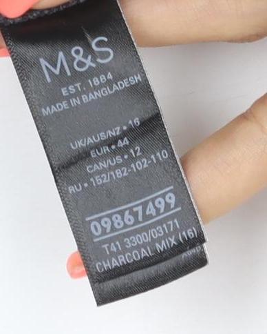 Marks and Spencer Womens Grey Sleeveless Cotton Tank Top Size 12