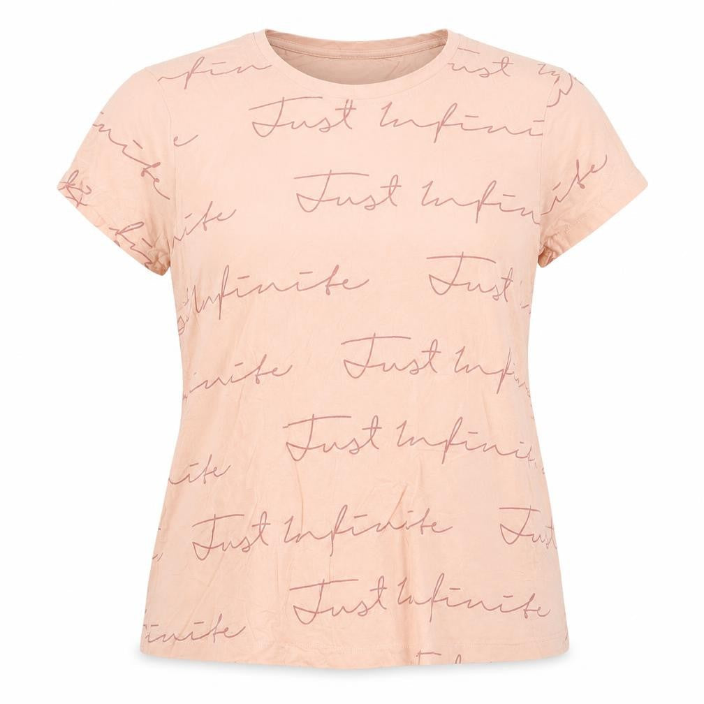 F-Street Women's Pink Just Infinite Graphic Cotton T-Shirt 2XL