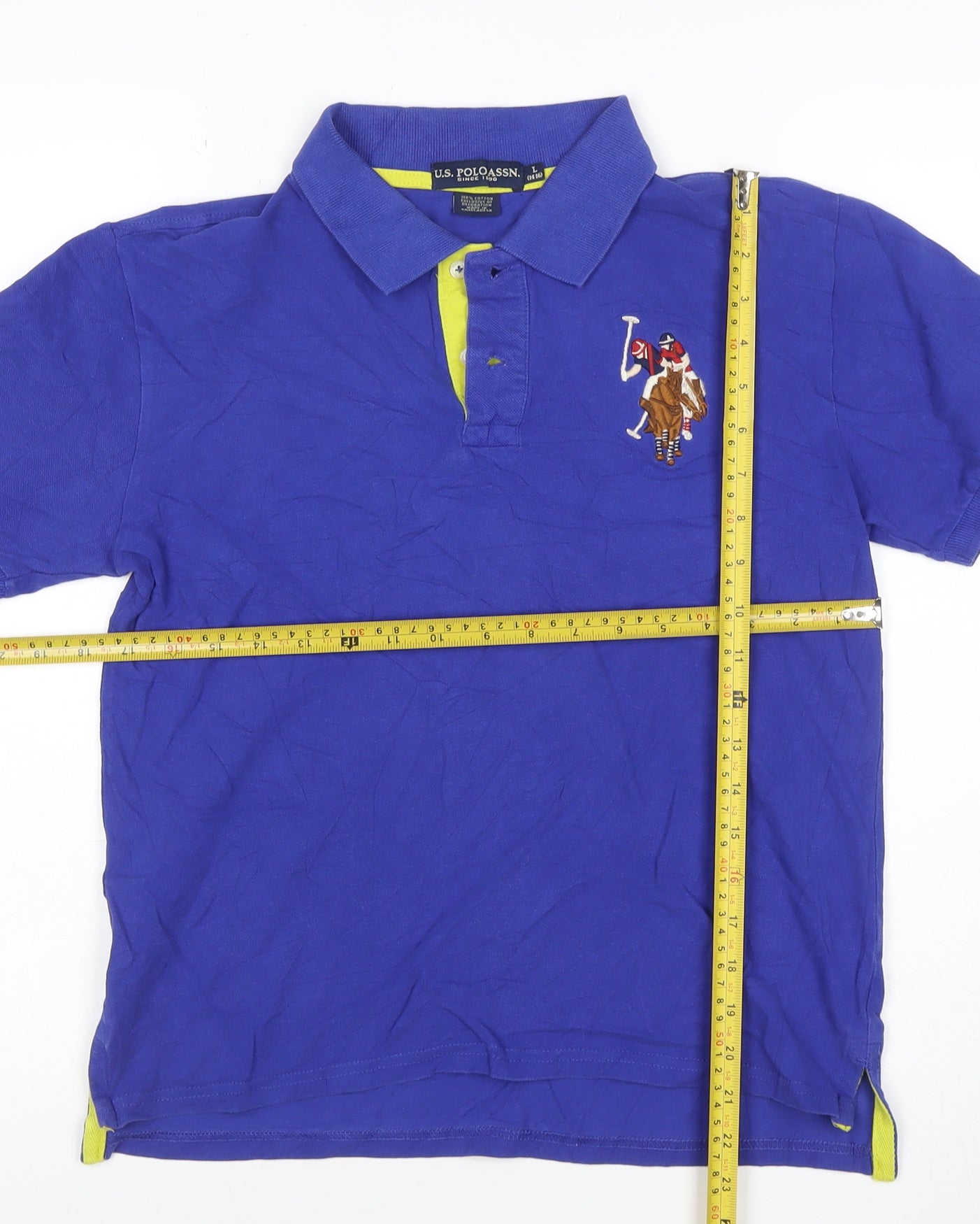 U.S. Polo Assn. Women's Blue Cotton Polo Shirt Size L