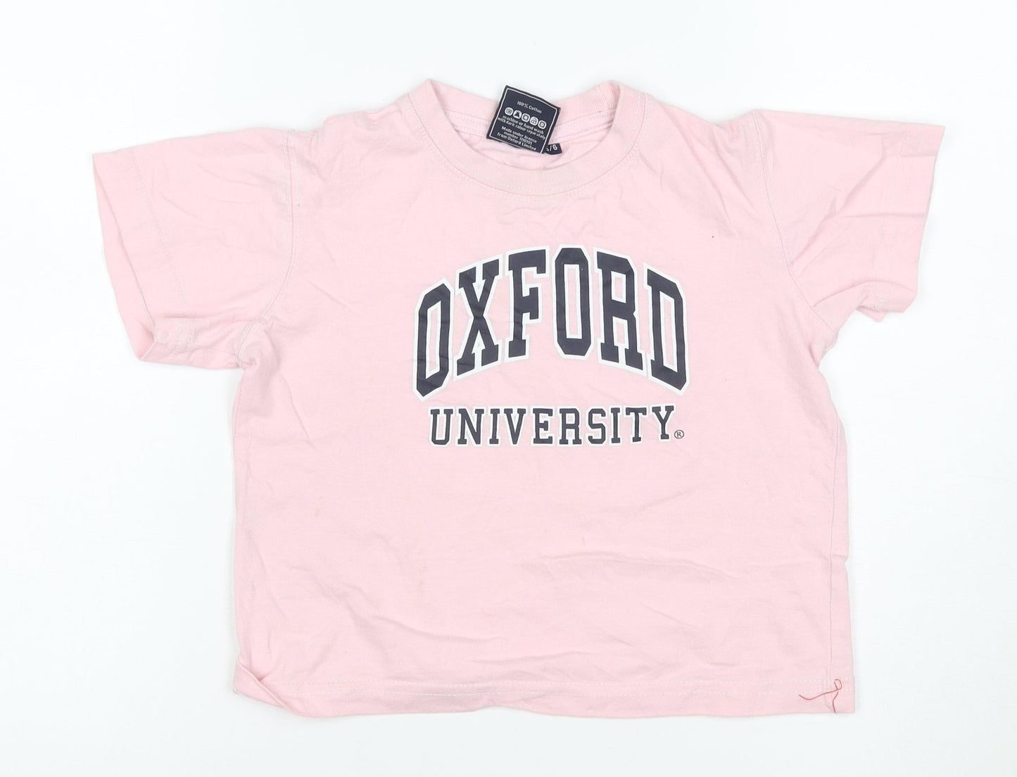 Oxford University Girls Pink T-Shirt 5-6 Years 100% Cotton Casual Tee