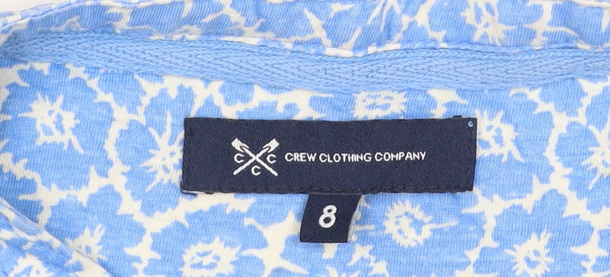 Crew Clothing Women Blue Floral Sleeveless Tunic Blouse Size 8
