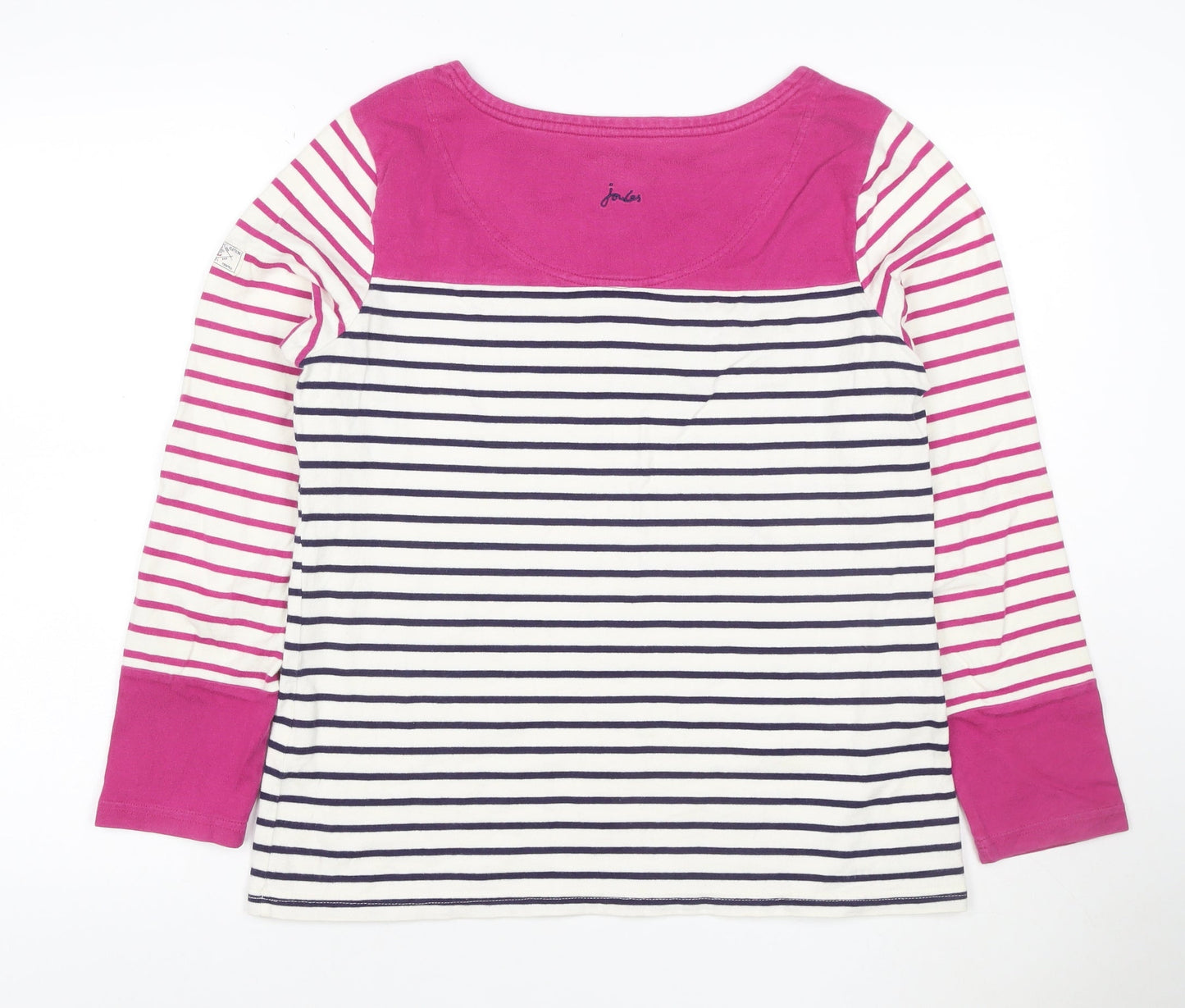 Joules Womens Multicoloured Striped Long Sleeve Cotton T-Shirt Size 14