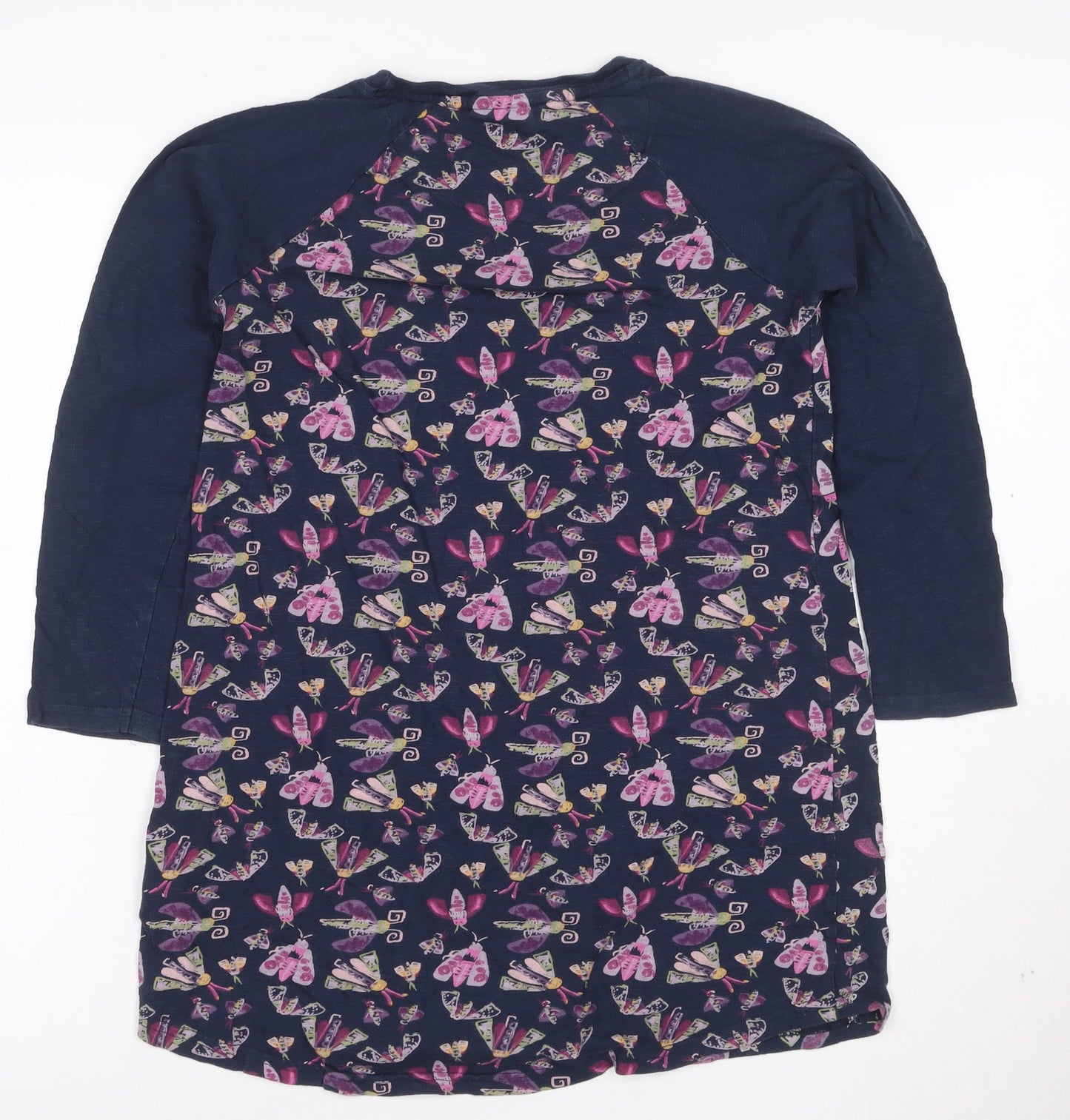 Weird Fish Girls Blue 9-10 Years Long Sleeve T-Shirt Dress Butterfly Print