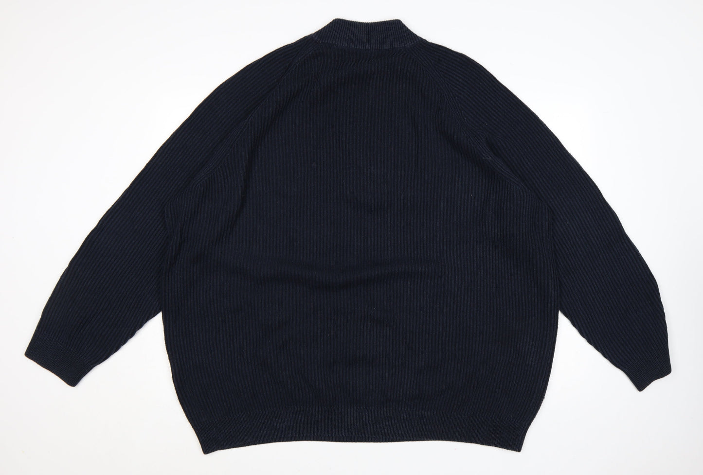 Jack & Jones Men’s Blue 3XL 1/2 Zip Chunky-Knit Mock Neck Jumper