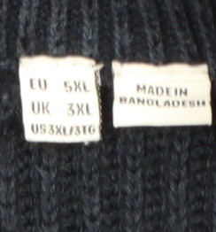 Jack & Jones Men’s Blue 3XL 1/2 Zip Chunky-Knit Mock Neck Jumper