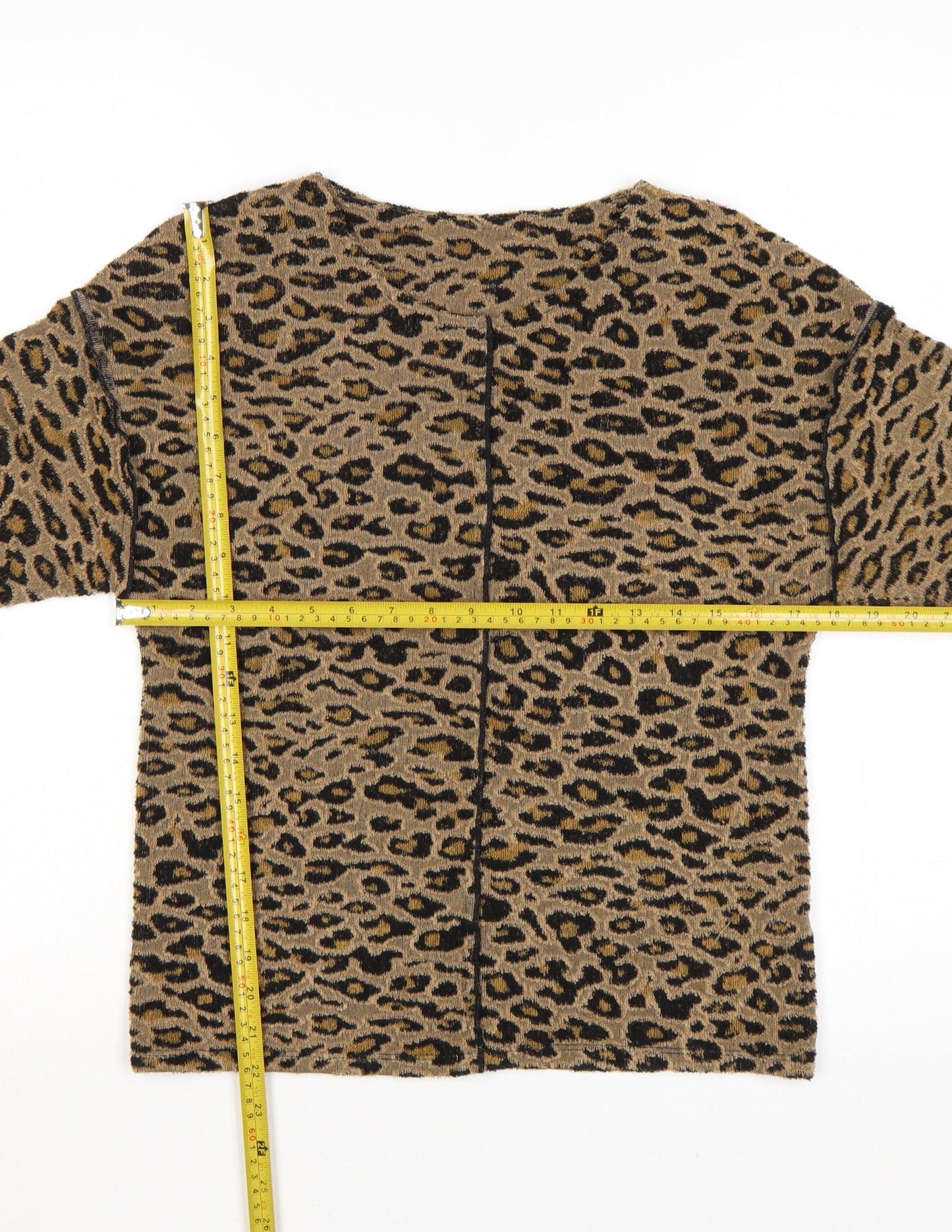 Marks and Spencer Women Brown Leopard Knit Long Sleeve Blouse Size 6