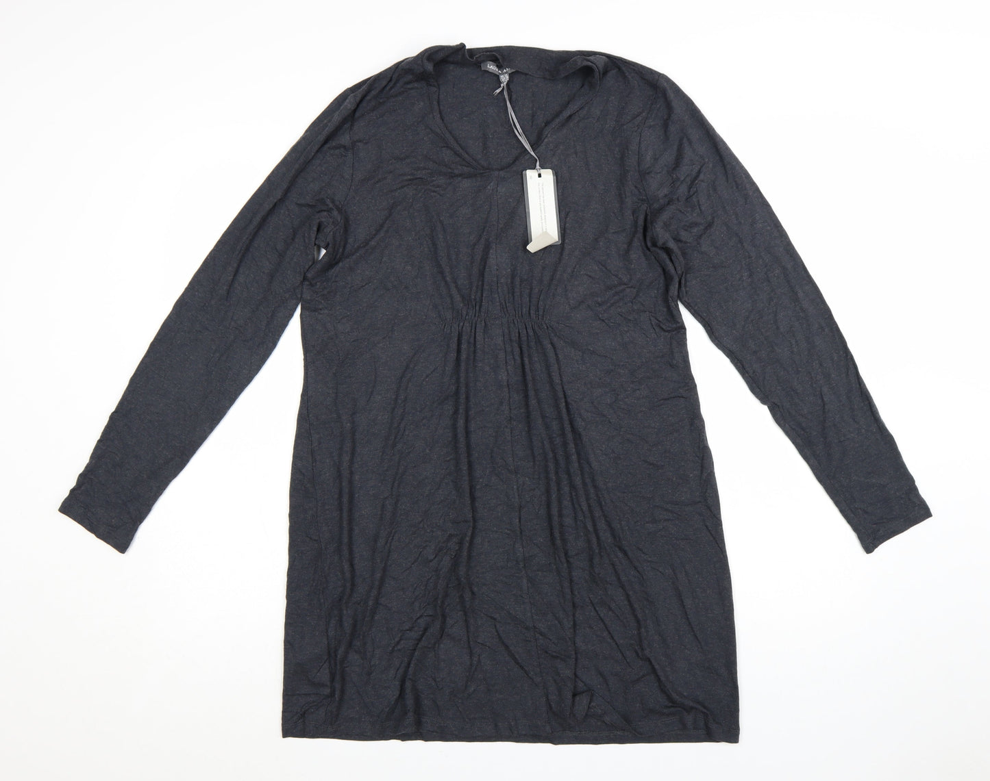 Laura Ashley Women’s Grey Long Sleeve Shift Dress Size 14