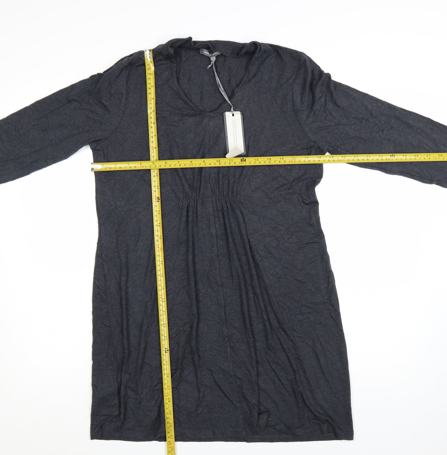 Laura Ashley Women’s Grey Long Sleeve Shift Dress Size 14