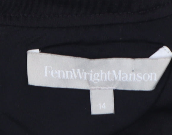 Fenn Wright Manson Women's Black Striped Bodycon Dress UK 14