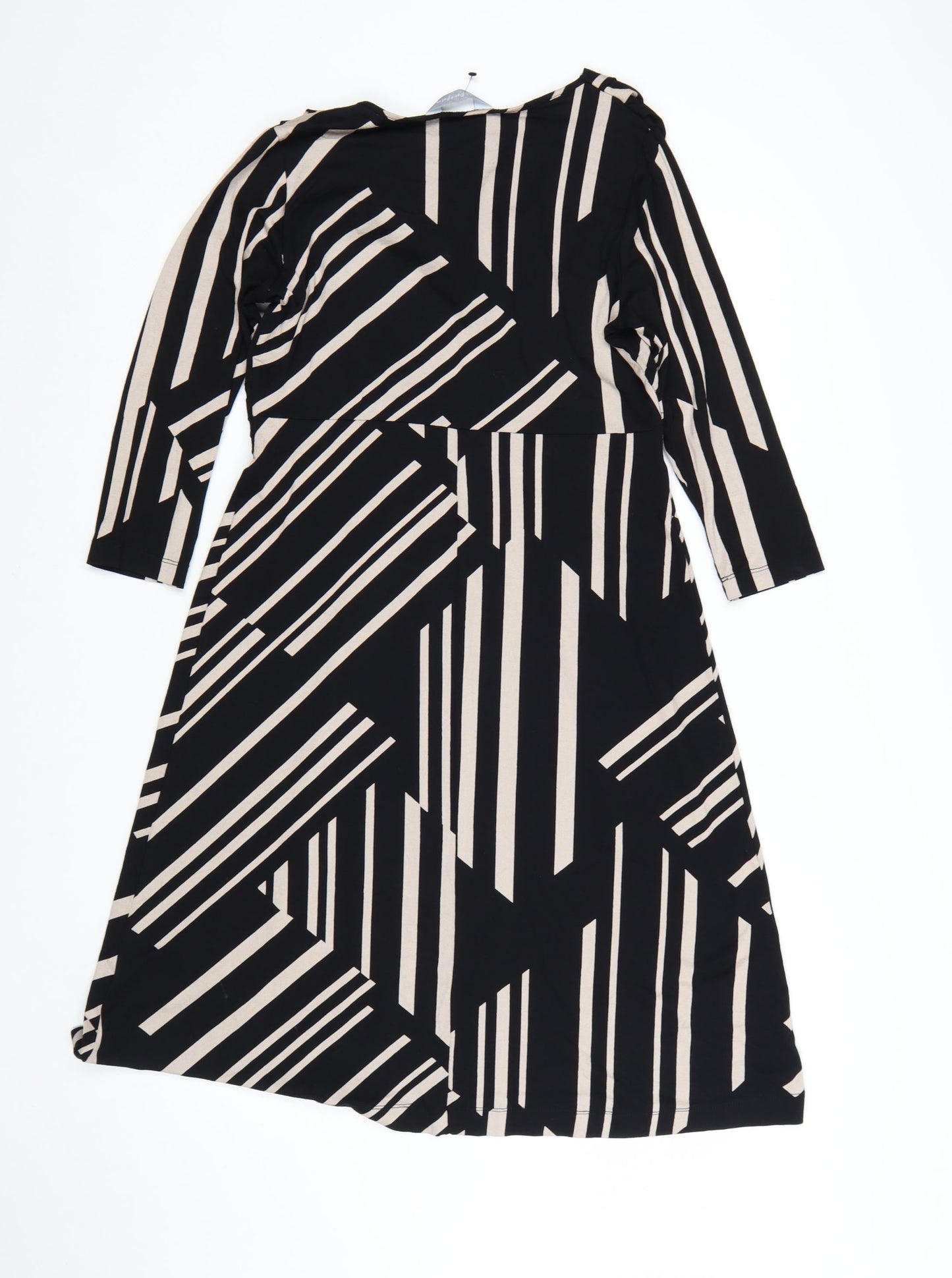 Marks and Spencer Women Black Geometric Knit Wrap Dress Size 12
