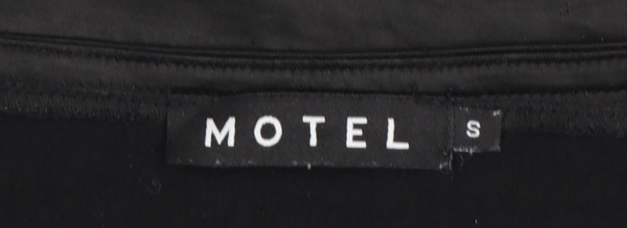 Motel Women Black Short Puff Sleeve Mini Dress Size S