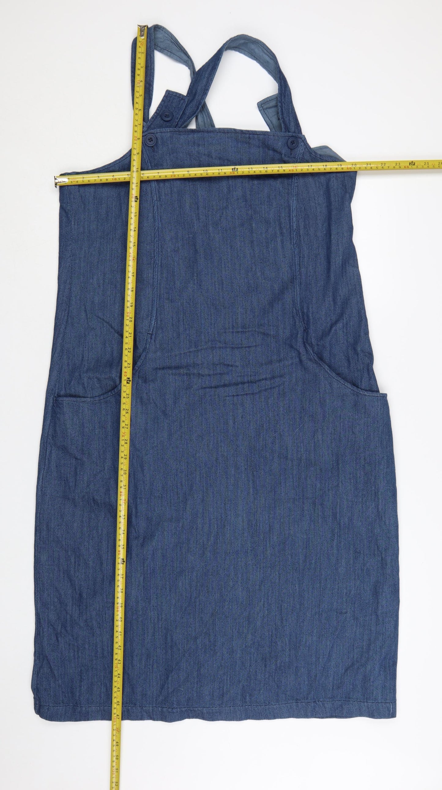 Seasalt Cornwall Women Blue Denim Pinafore Dress Size 16
