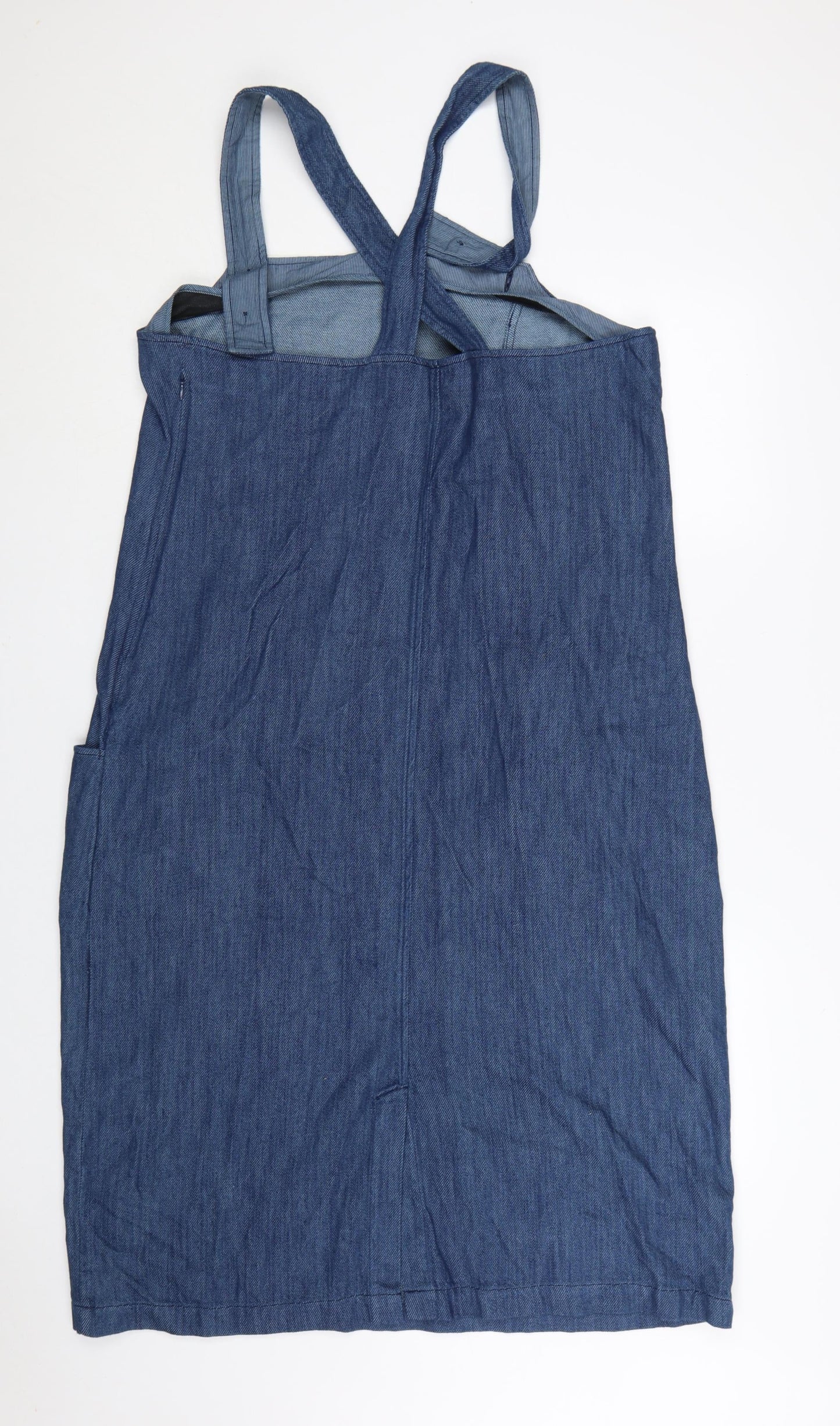 Seasalt Cornwall Women Blue Denim Pinafore Dress Size 16