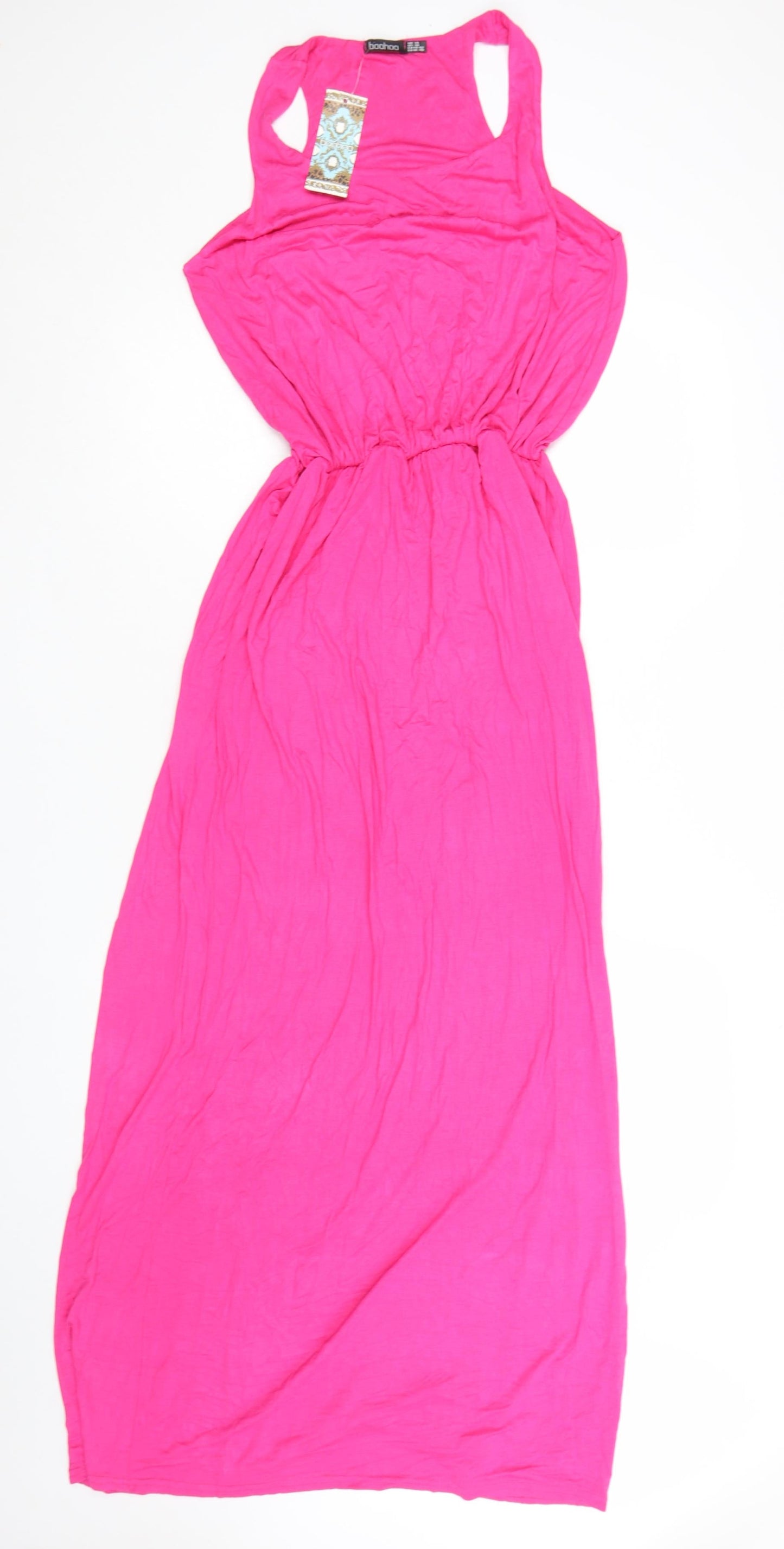Boohoo Women Pink Maxi Sleeveless Jersey Dress Size 12