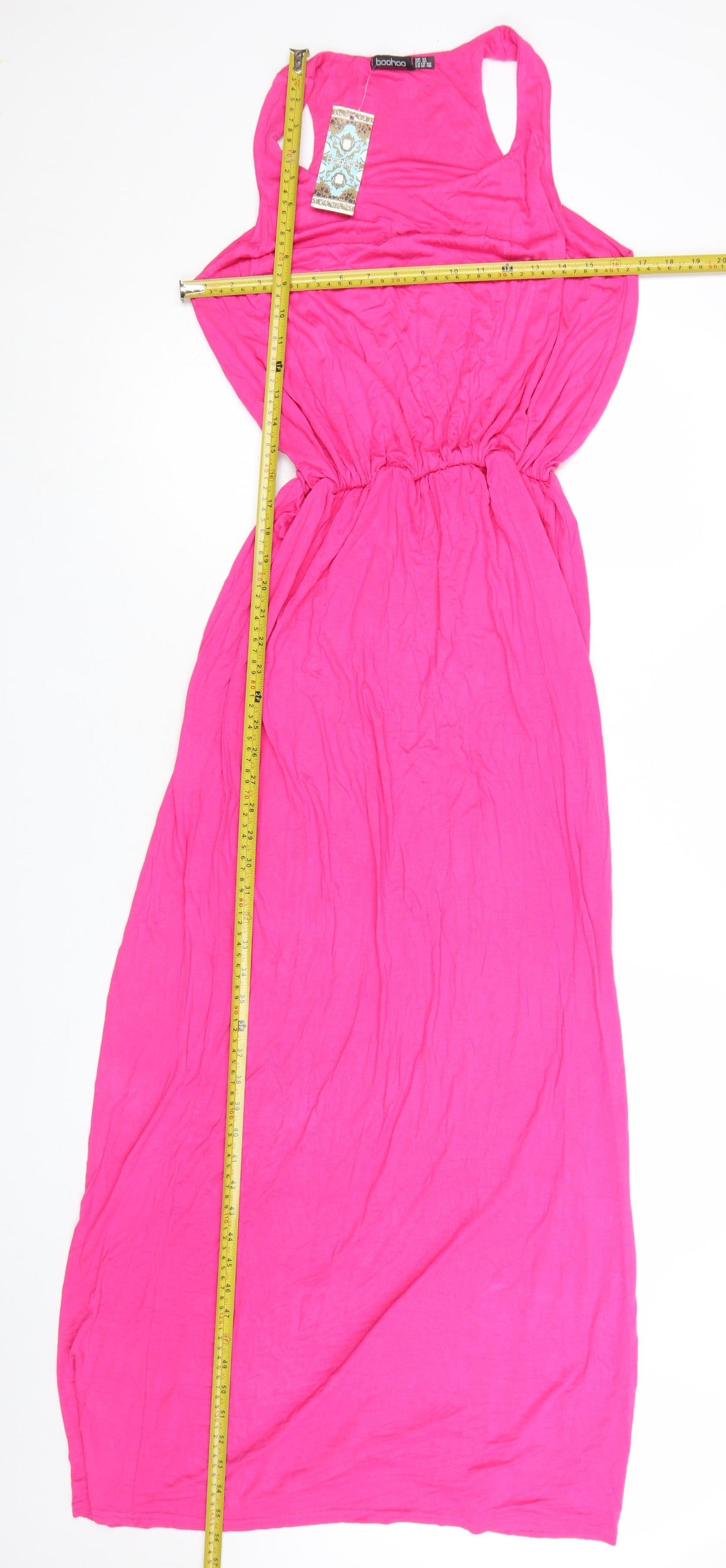 Boohoo Women Pink Maxi Sleeveless Jersey Dress Size 12