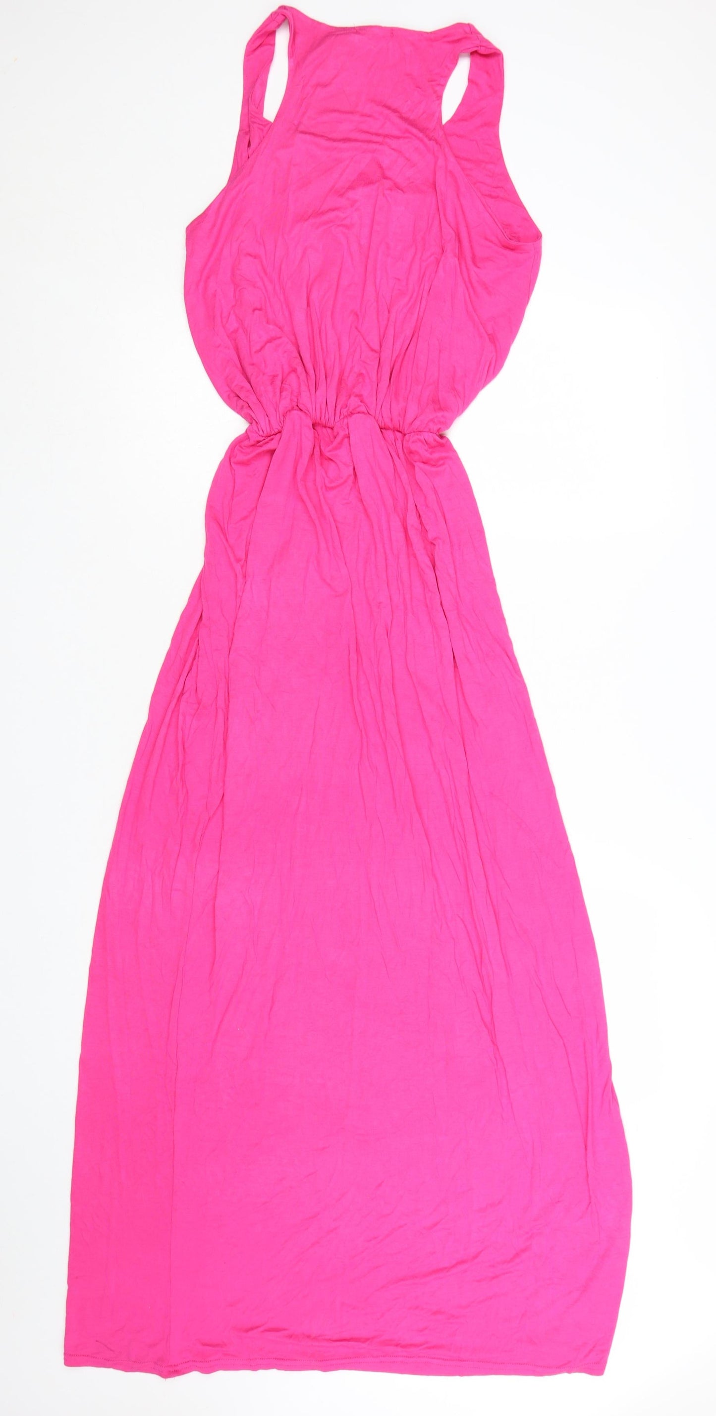 Boohoo Women Pink Maxi Sleeveless Jersey Dress Size 12