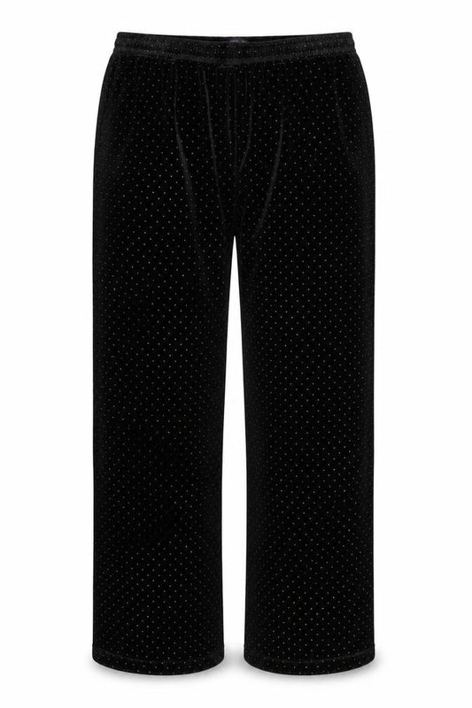 Marks and Spencer Womens Black Polka Dot Velvet Trousers Size 20