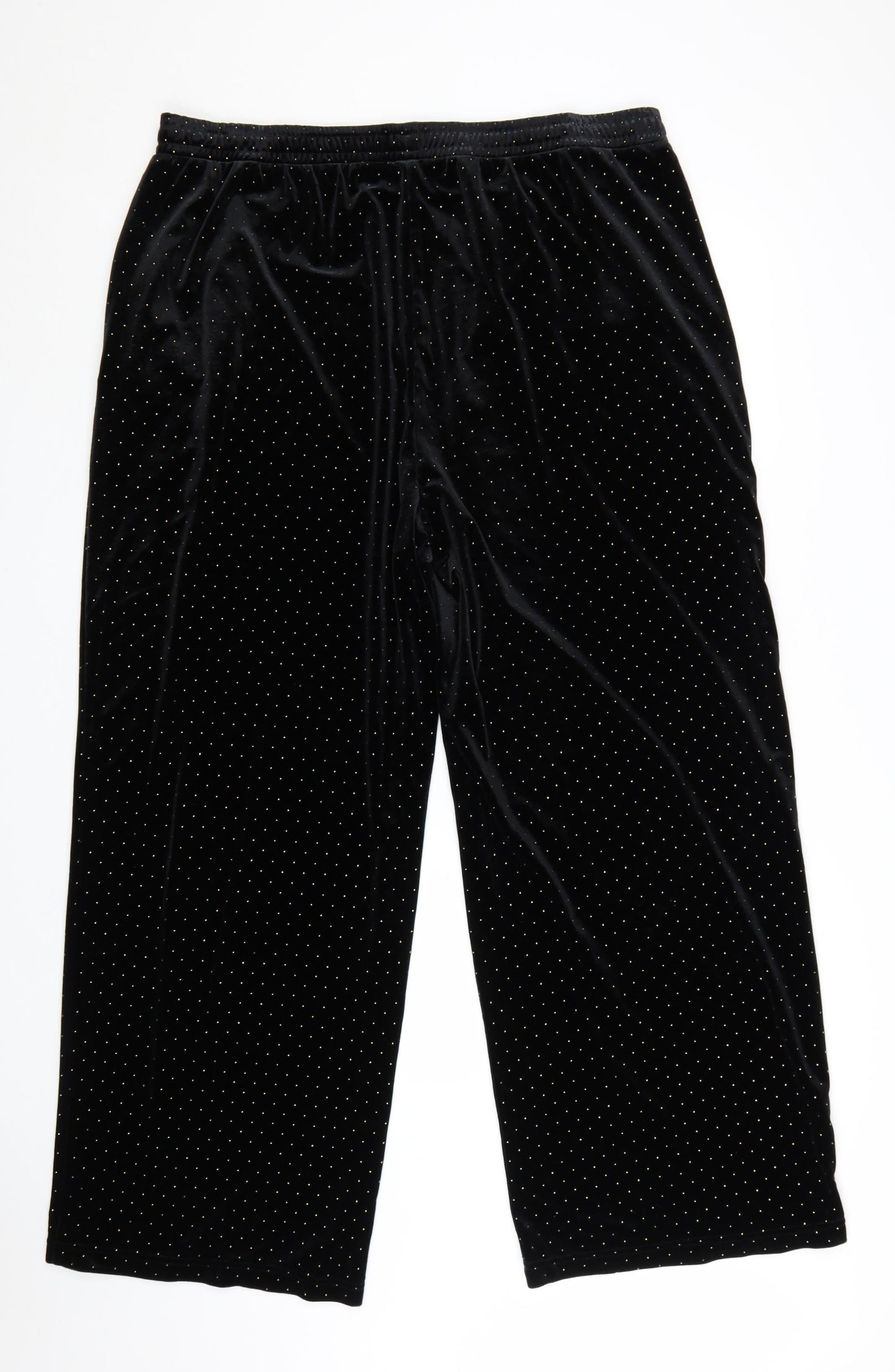 Marks and Spencer Womens Black Polka Dot Velvet Trousers Size 20