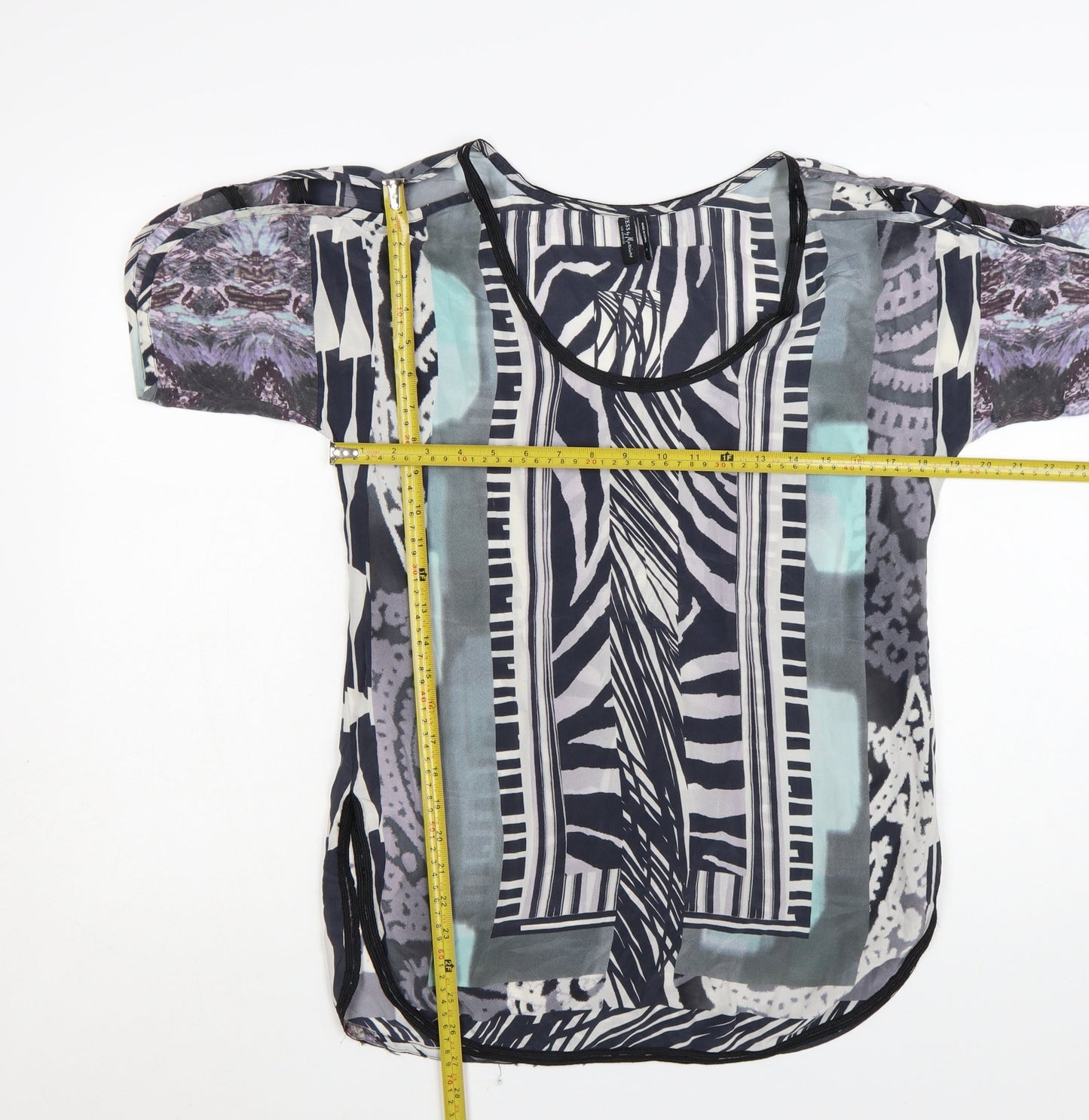 Guess by Marciano Women's Multicoloured Silk Tunic Blouse Size 8