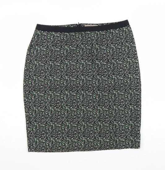 Jigsaw Women’s Black Knee Length Pencil Skirt Size 12 Cotton Tweed
