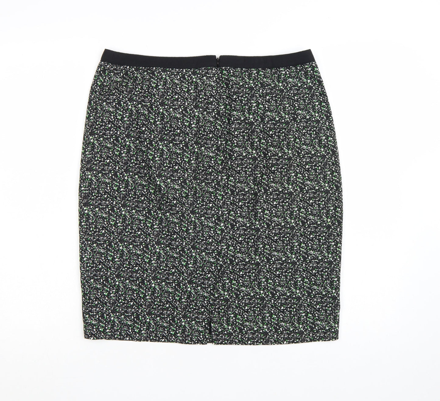 Jigsaw Women’s Black Knee Length Pencil Skirt Size 12 Cotton Tweed