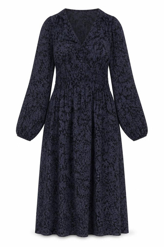 Zara Women's Blue Floral Midi Fit & Flare Dress XS