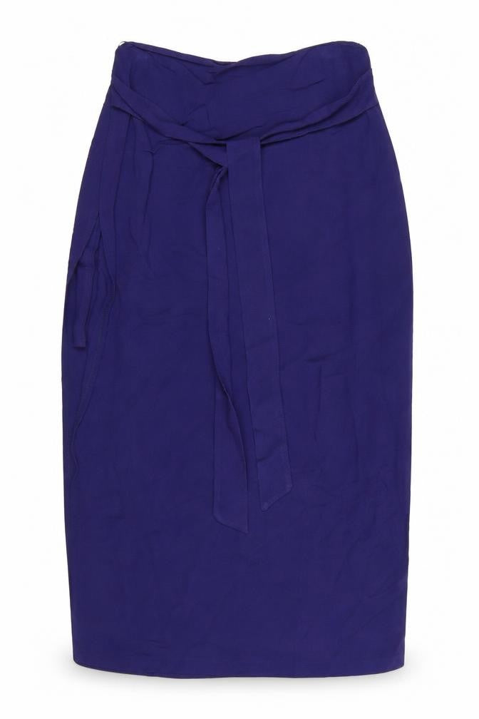 Marks & Spencer Women Blue Viscose Midi Wrap Skirt Size 12