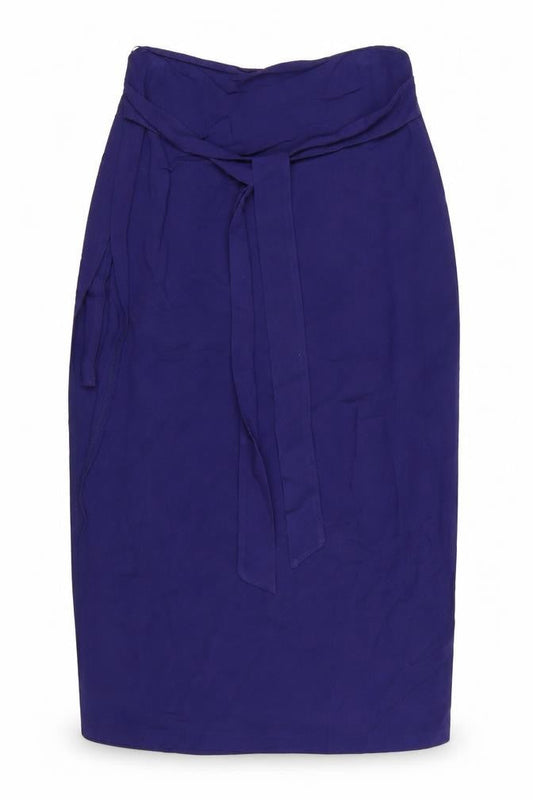 Marks and Spencer Women Blue Viscose Midi Wrap Skirt Size 12