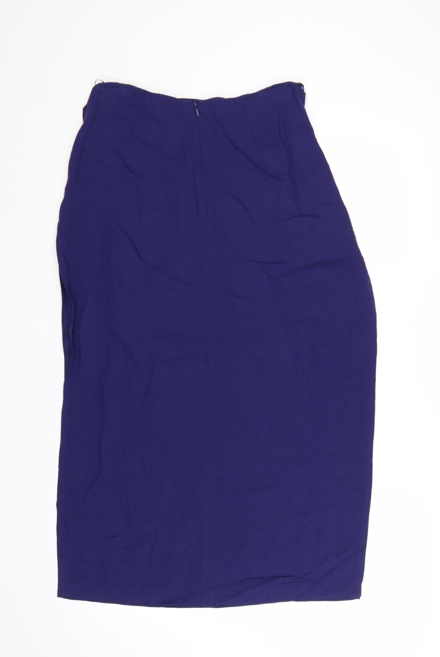Marks and Spencer Women Blue Viscose Midi Wrap Skirt Size 12