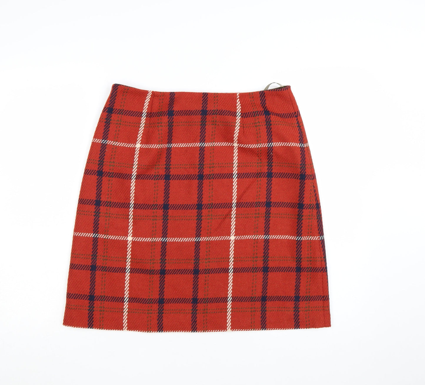 Laura Ashley Women’s Red Check Wool Blend Pencil Skirt Size 12