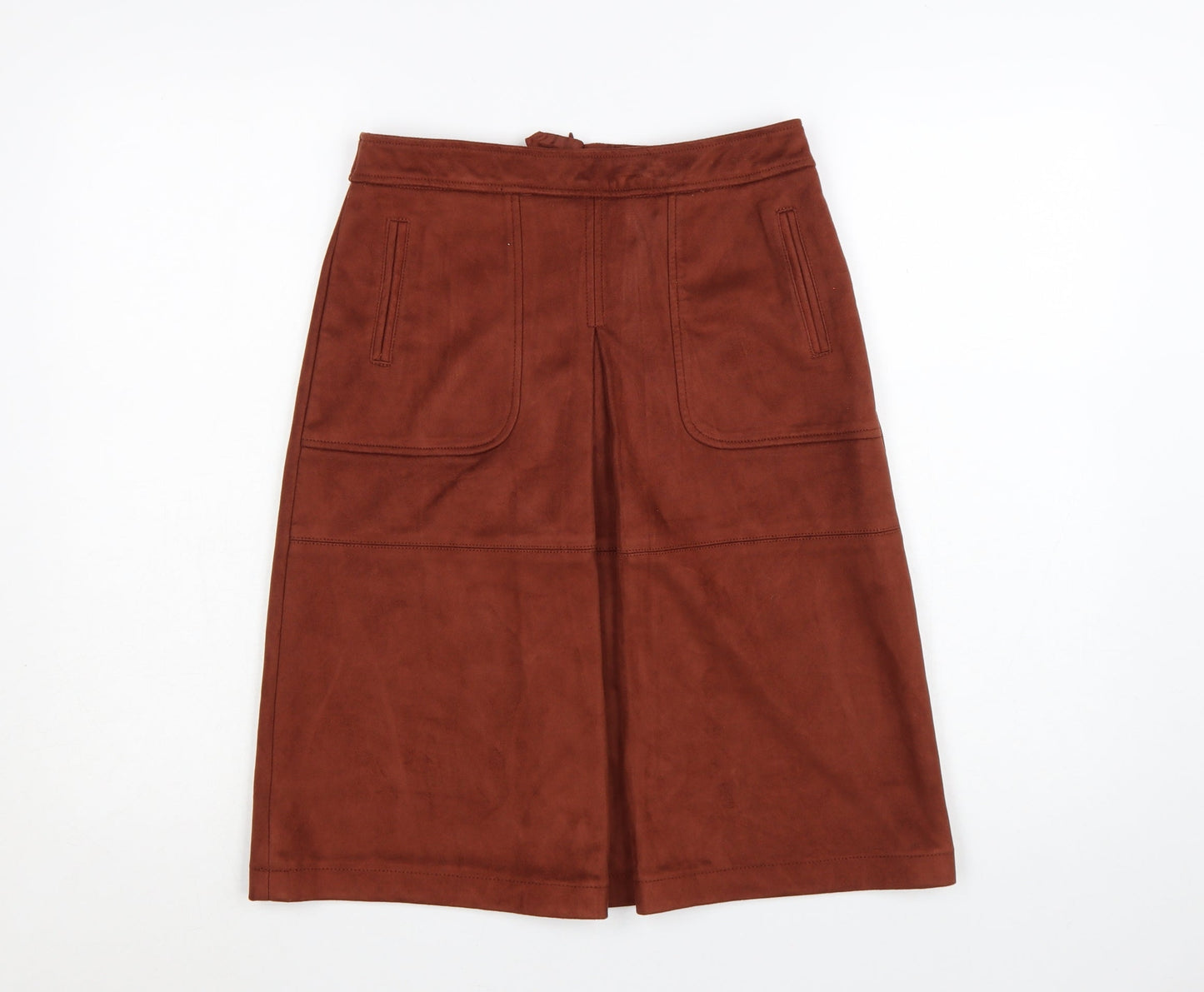 Next Women’s Brown Suede Effect A-Line Knee Length Skirt UK 6