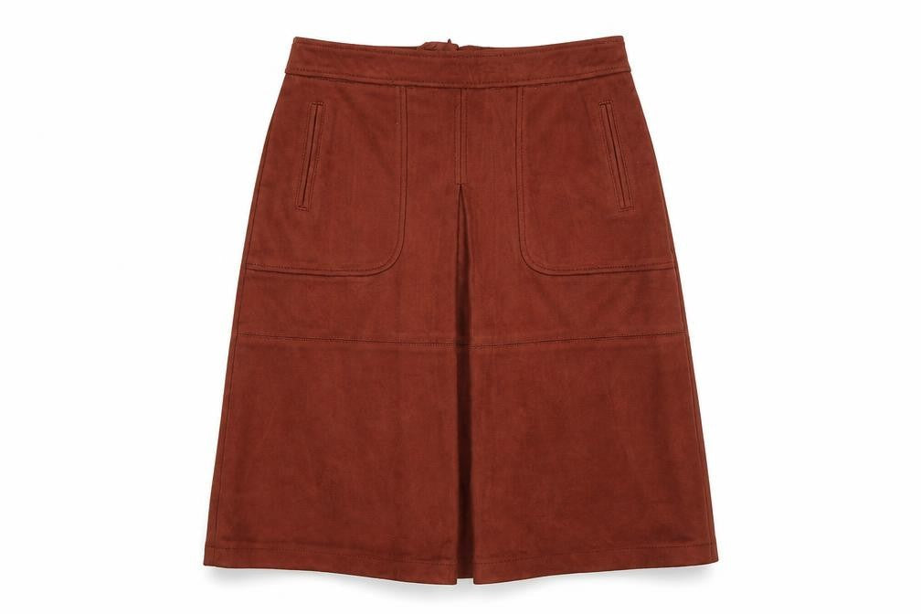 Next Women’s Brown Suede Effect A-Line Knee Length Skirt UK 6