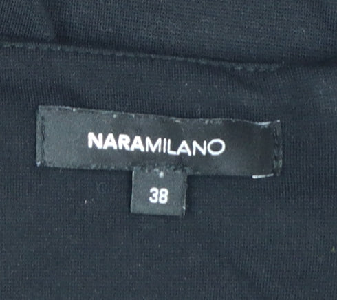 NaraMilano Women's Black Studded Fit & Flare Knee Dress Size 10